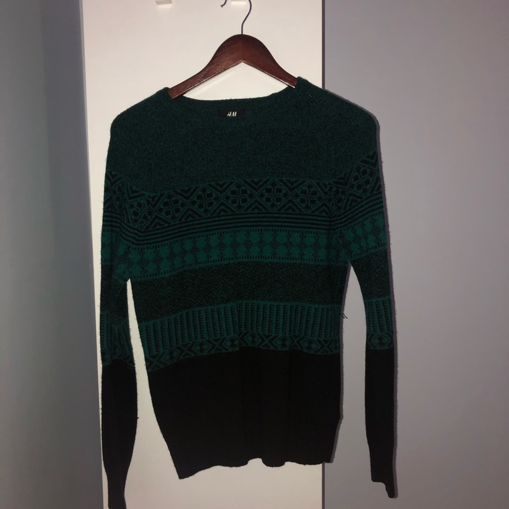 Black and Teal holiday sweater